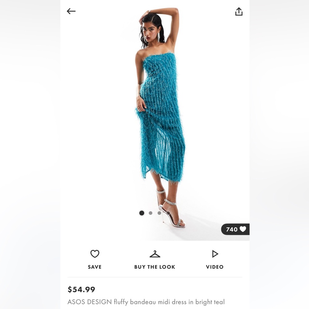 ASOS teal cocktail dress